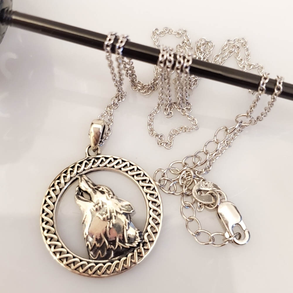 NEW S925 Silver Wolf  Pendant